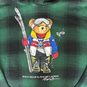 POLO BEAR by RALPH LAUREN girls hooded sweatshirt with skis and snow gear